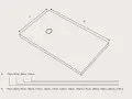Diagrama de plato de ducha con flechas indicando las medidas A (70-100cm) y B (70-210cm).