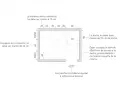 Plano de baño con ducha pequeña, inodoro y lavabo. Indica medidas mínimas de circulación y acceso.