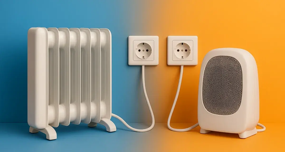 Radiador de aceite y calefactor portátil, dos tipos de calefacción eléctrica listos para enchufar y calentar tu hogar.