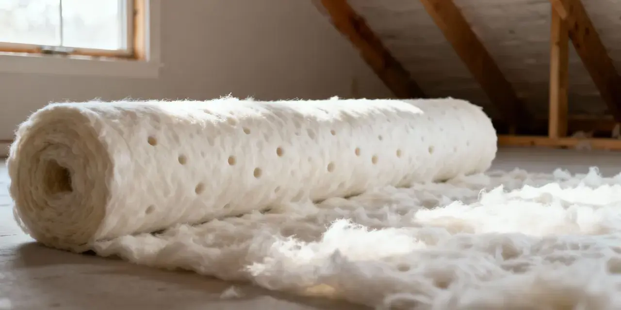 Rollo de material aislante blanco, con agujeros, listo para instalar. Es el mejor aislante térmico para tu hogar.