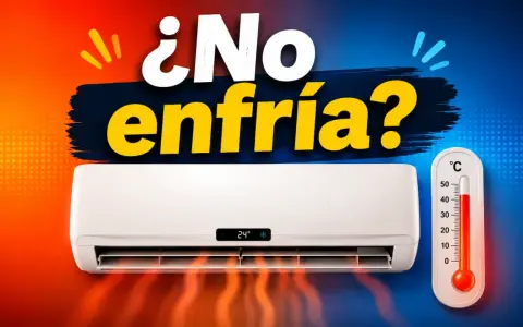 ¿No enfría tu aire acondicionado en casa? Podría necesitar recargar gas. Termómetro marca alta temperatura.