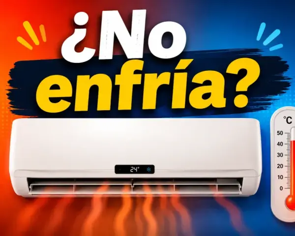 ¿No enfría tu aire acondicionado en casa? Podría necesitar recargar gas. Termómetro marca alta temperatura.