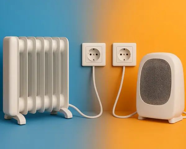 Radiador de aceite y calefactor portátil, dos tipos de calefacción eléctrica listos para enchufar y calentar tu hogar.