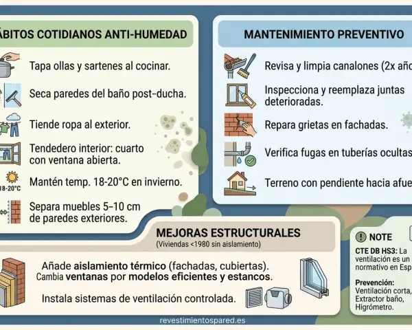 Evita el moho en la pared con estos consejos: ventila, seca superficies, tiende ropa fuera y mantén la temperatura. ¡Pequeños gestos previenen grandes problemas!