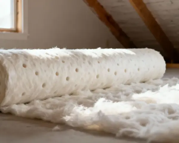 Rollo de material aislante blanco, con agujeros, listo para instalar. Es el mejor aislante térmico para tu hogar.