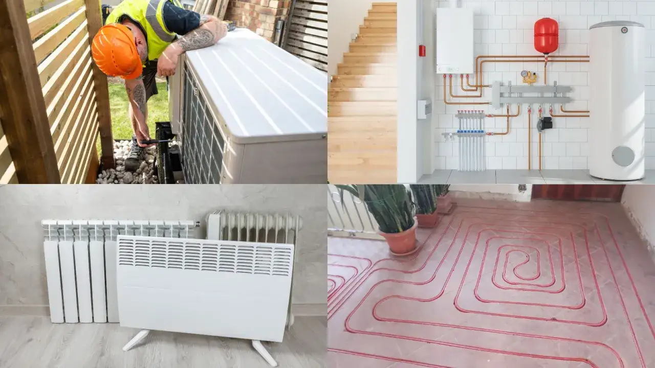 Instalación de sistemas de calefacción, incluyendo aire acondicionado, radiadores y suelo radiante, para una calefacción eléctrica más eficiente.